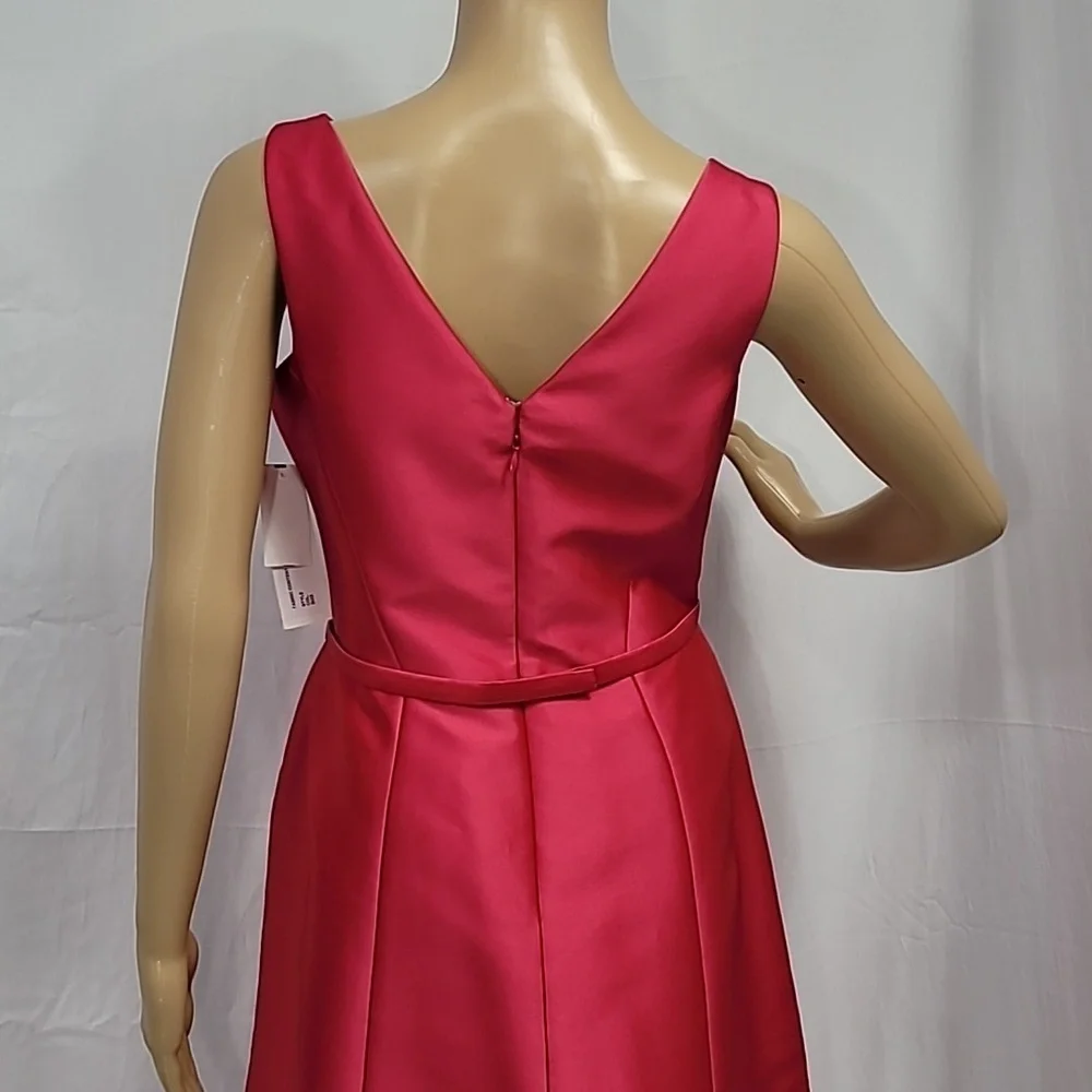Teri Jon Fuschia Sleeveless V Neck Dress